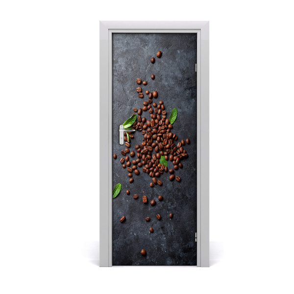 Autocollant de porte Grains de café