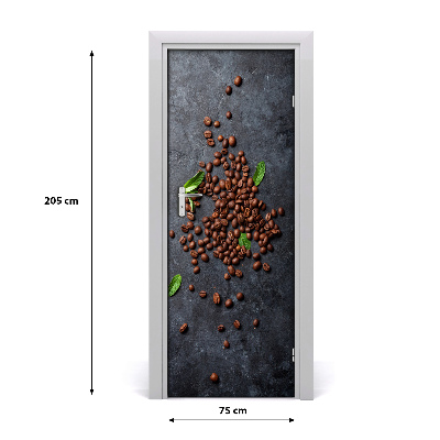 Autocollant de porte Grains de café