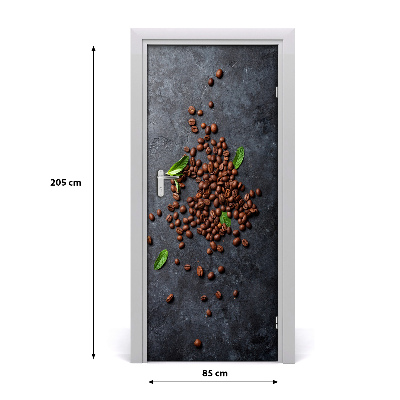 Autocollant de porte Grains de café