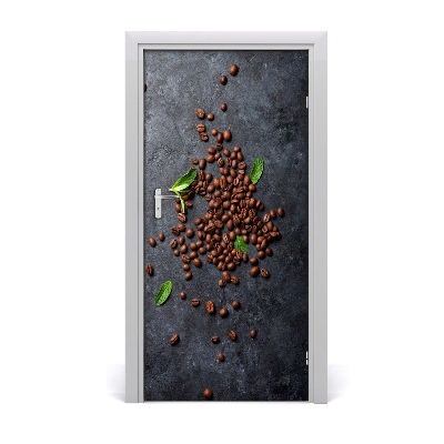 Autocollant de porte Grains de café