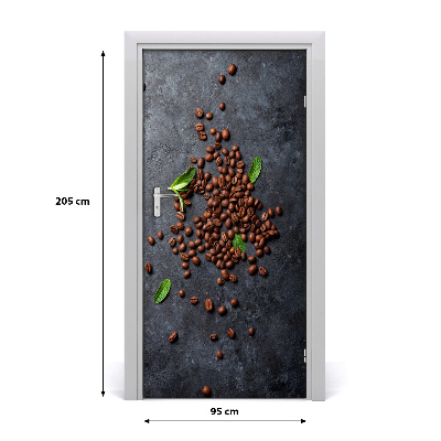 Autocollant de porte Grains de café