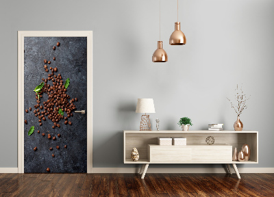 Autocollant de porte Grains de café