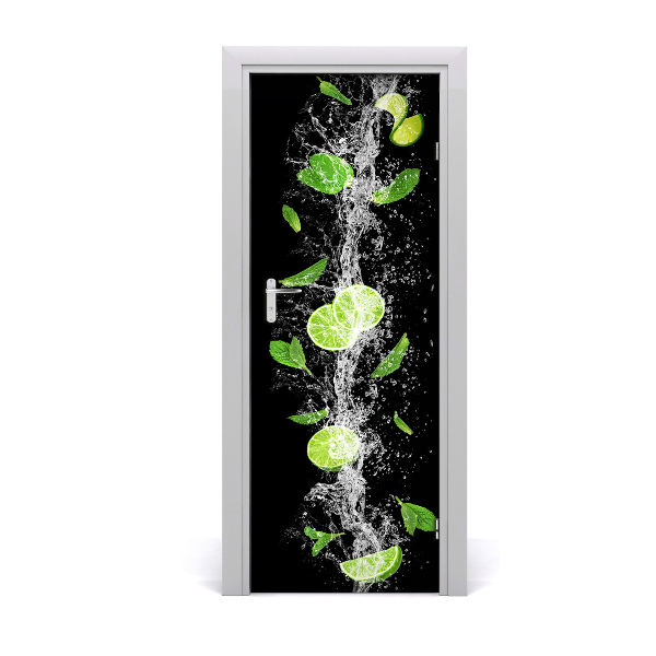 Autocollant de porte Citrons verts