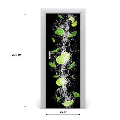 Autocollant de porte Citrons verts