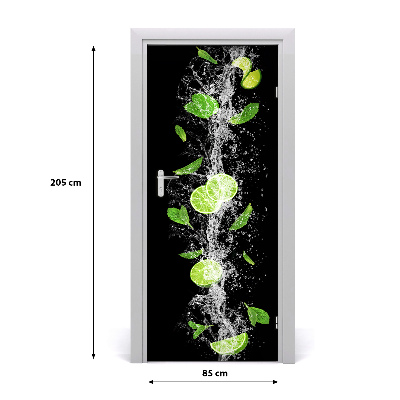Autocollant de porte Citrons verts