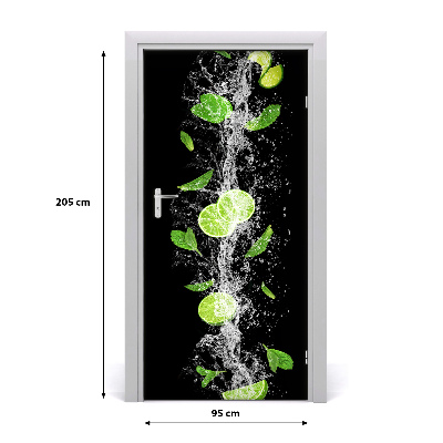 Autocollant de porte Citrons verts