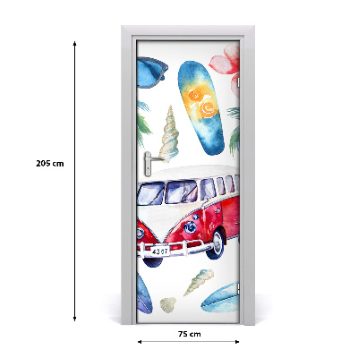 Sticker porte Ensemble surfeur