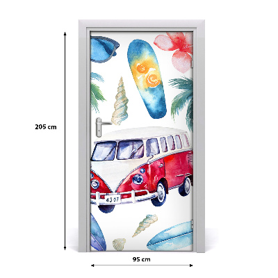 Sticker porte Ensemble surfeur