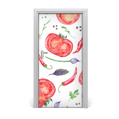 Autocollant de porte Des légumes