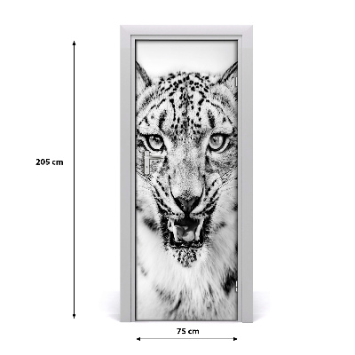 Sticker porte Léopard des neiges