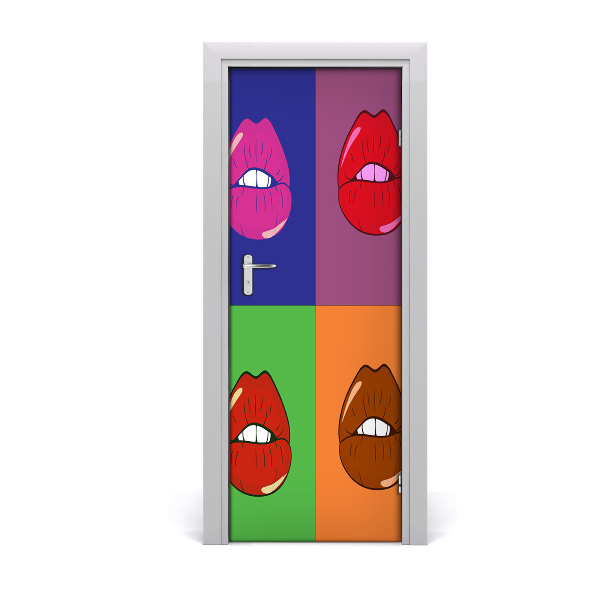 Stickers porte interieur Lèvres colorées