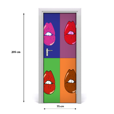 Stickers porte interieur Lèvres colorées