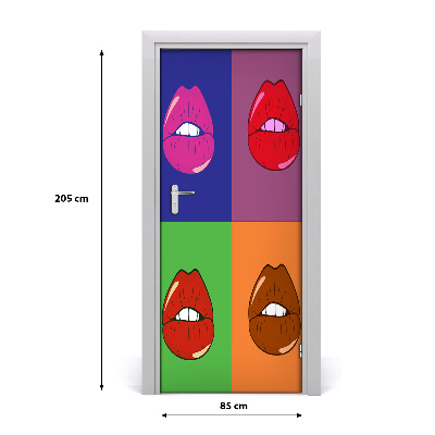 Stickers porte interieur Lèvres colorées