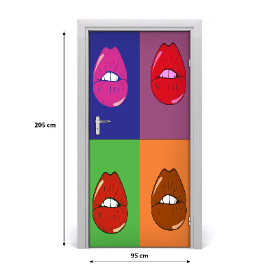 Stickers porte interieur Lèvres colorées