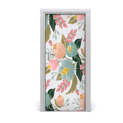 Autocollant de porte Fleurs de printemps