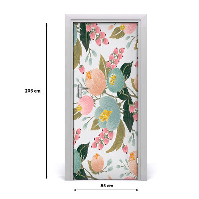 Autocollant de porte Fleurs de printemps