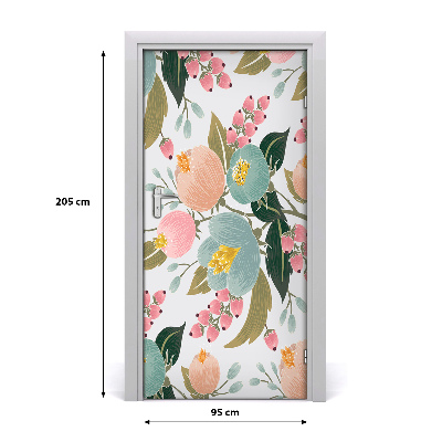 Autocollant de porte Fleurs de printemps