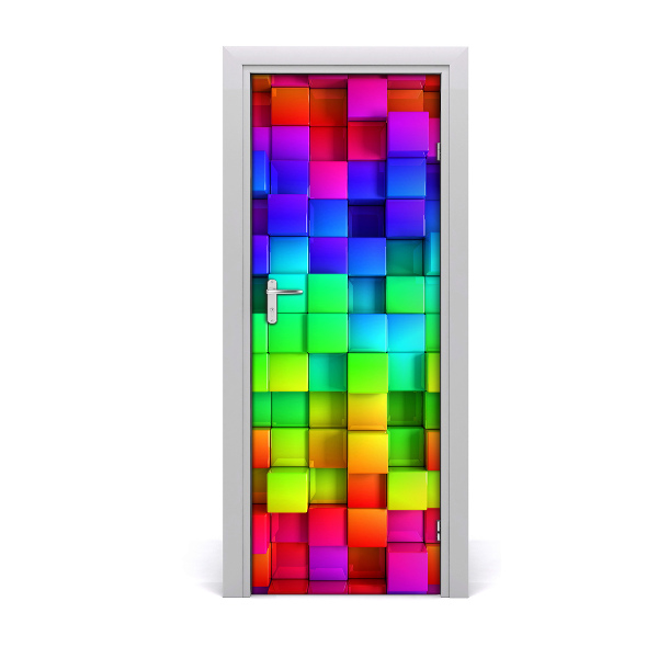 Sticker porte Boîtes colorées
