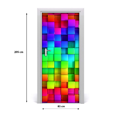 Sticker porte Boîtes colorées