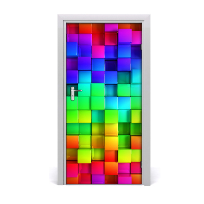 Sticker porte Boîtes colorées