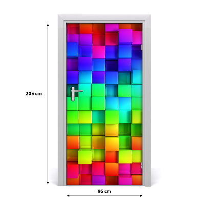 Sticker porte Boîtes colorées