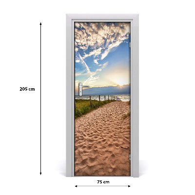Autocollant de porte Le chemin de la plage