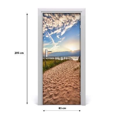 Autocollant de porte Le chemin de la plage