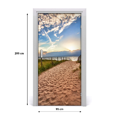 Autocollant de porte Le chemin de la plage