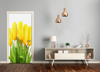 Sticker de porte Tulipes jaunes
