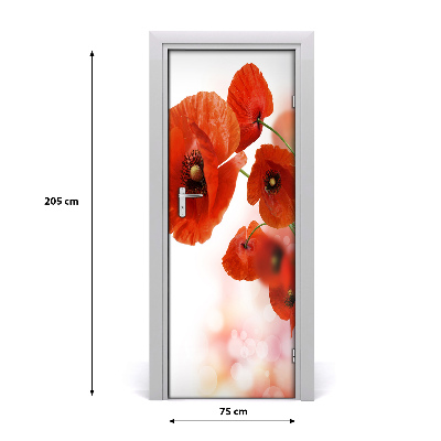 Sticker de porte Champ de coquelicots