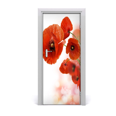 Sticker de porte Champ de coquelicots