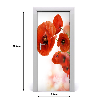 Sticker de porte Champ de coquelicots