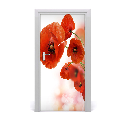 Sticker de porte Champ de coquelicots