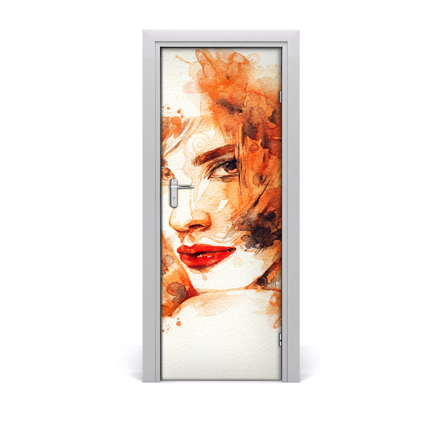 Sticker porte Femme abstraction