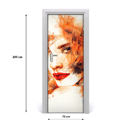 Sticker porte Femme abstraction