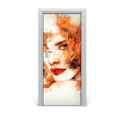 Sticker porte Femme abstraction