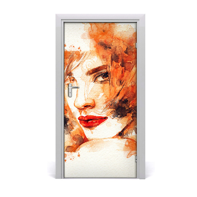 Sticker porte Femme abstraction