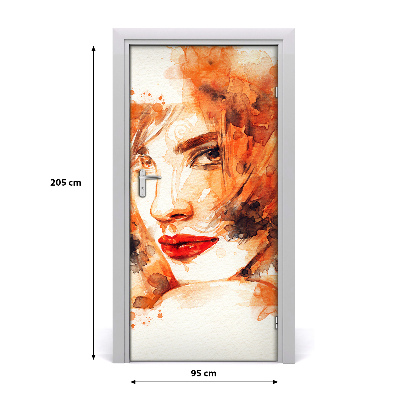 Sticker porte Femme abstraction