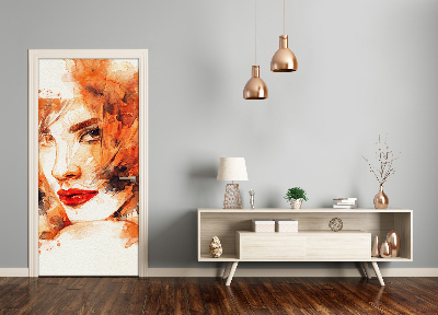 Sticker porte Femme abstraction
