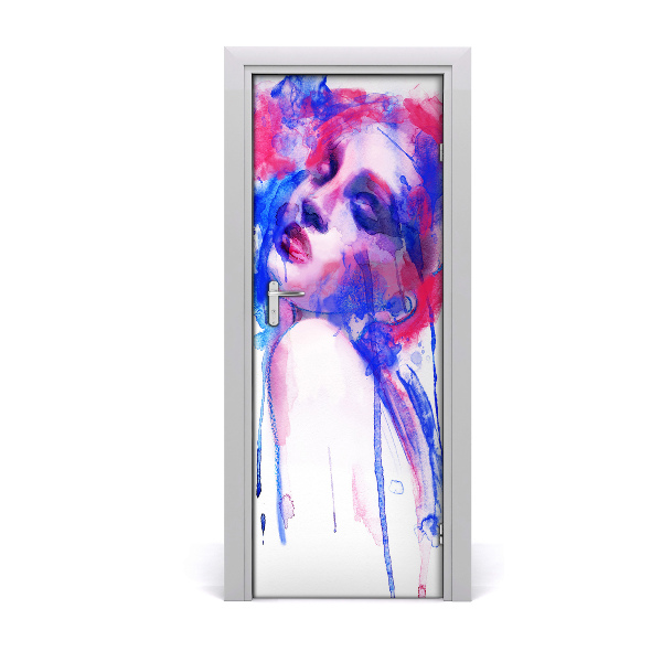 Sticker porte Femme abstraction