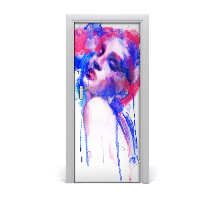 Sticker porte Femme abstraction