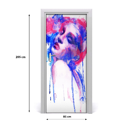 Sticker porte Femme abstraction