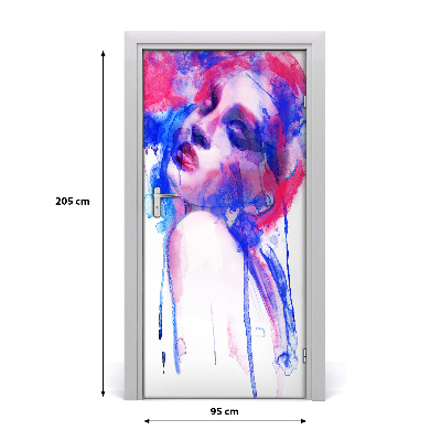 Sticker porte Femme abstraction