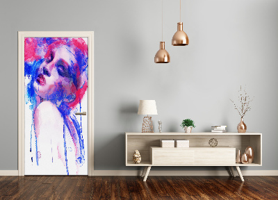 Sticker porte Femme abstraction