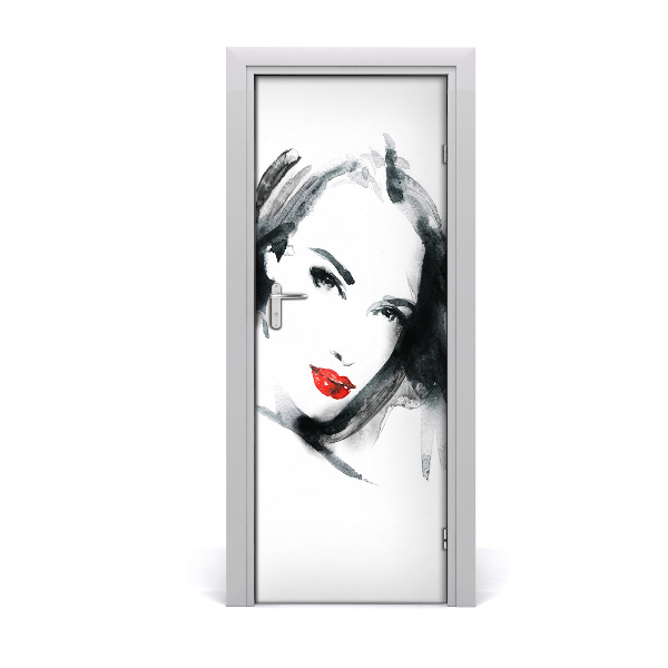 Sticker porte Portrait d'une femme