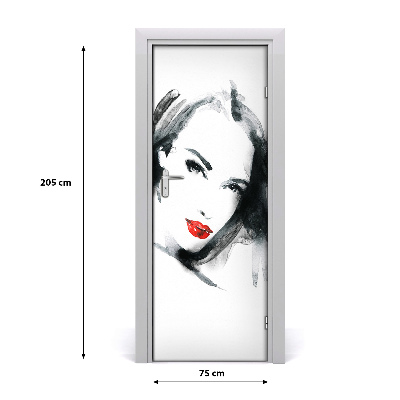 Sticker porte Portrait d'une femme