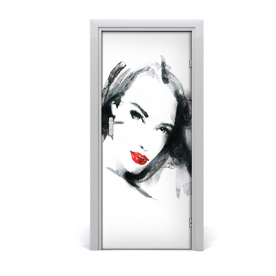 Sticker porte Portrait d'une femme