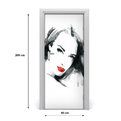 Sticker porte Portrait d'une femme