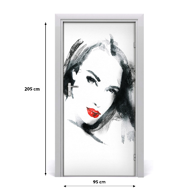 Sticker porte Portrait d'une femme