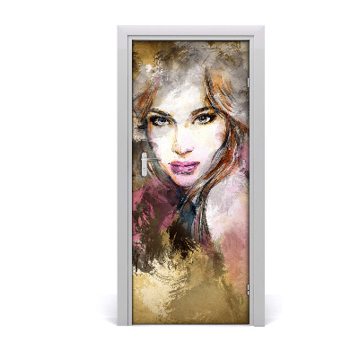 Sticker porte Femme abstraction